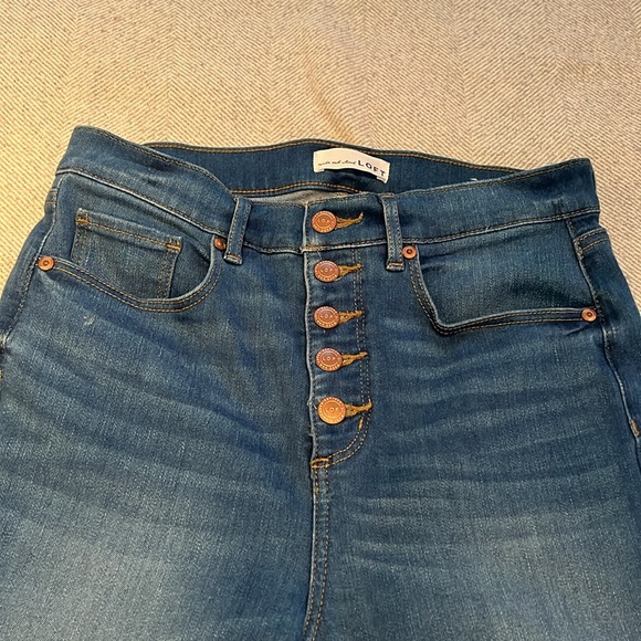 LOFT button up kick crop jeans - Picture 4 of 6